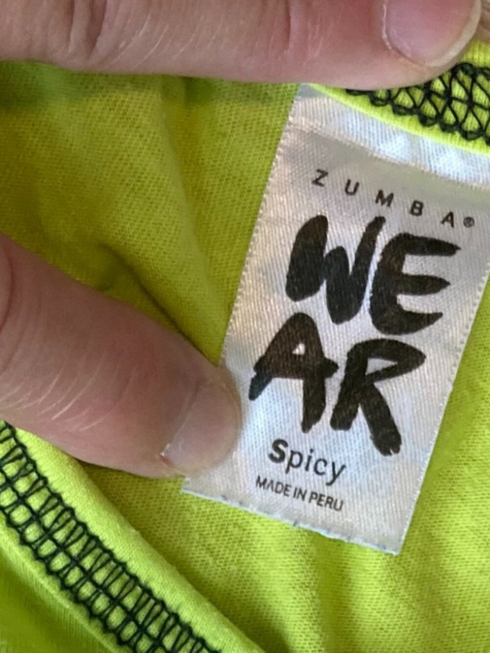 Zumba Instructor Tank Top Lime Green with Black Letters Fitted Size Small - Picture 3 of 3